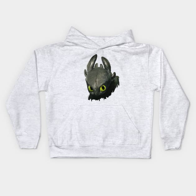 Shy Toothless Kids Hoodie by figue